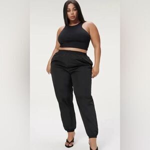 NWT Good American New Womens Size 6 3X Black Essential Track Pants
